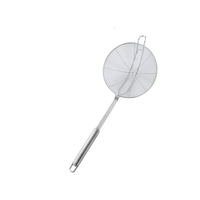 Stainless Steel Slotted Spoon With Heat Resistant Handle, Large Kitchen Ladle For Frying Straining Pasta Soup, 304 Grade Rust Proof Easy Clean Design With Pot Hook, 15.94