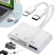 thumbnail image 1 of 5-in-1 SD Memory Card Reader for iPhone Androids Camera, USB C and Lightning Dual Port SD Card Adapter, Supports SD/Micro SD/USB 3.0, 1 of 5