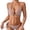 Coffee, variant on JoveMarine Women's Sexy String Bikini Set Three-Piece Beach Swimsuit with Micro Bottom & Cover Up for Summer Vacation and Pool Party Army Green L