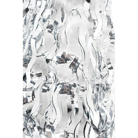 Wavy Foil TableSkirt, Silver