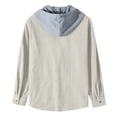 thumbnail image 4 of Mens Hoodie Fall Tops Thickened Solid Colour Textured Fashion Mens Casual Clothing,White,S, 4 of 4