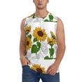 thumbnail image 3 of Uemuo Plump Sunflower And Sketch Pattern Men's Sleeveless T-Shirt,Muscle Athletic Tank Top, Moisture-wicking Quick-dry Breathable Classic Tee Top for Gym Run Outdoor Sports-X-Large, 3 of 8