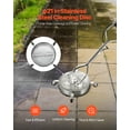 thumbnail image 2 of VEVOR 21" Pressure Washer Surface Cleaner 4 Wheels Dual Handle 4000 Max PSI, 2 of 9