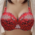 thumbnail image 2 of Loopsun Women Plus Size Underwire Bra Lace Embroidered Push Up Full Cup Breathable Daily Wear, 2 of 5