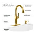 thumbnail image 3 of KOHLER Sundae Single-Handle Pull Down Sprayer Kitchen Faucet in Vibrant Brushed Moderne Brass, 3 of 3