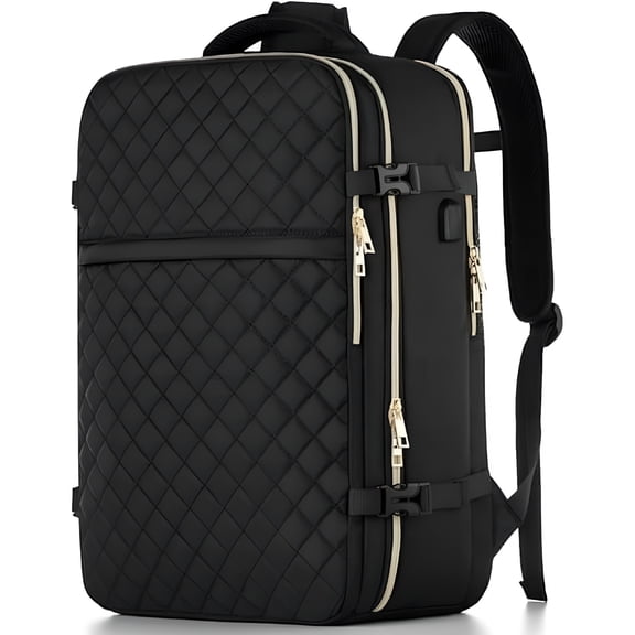 GASTROPOD Large Travel Backpack Women, Flight Approved Carry on Backpack, Water Resistant Anti-Theft Casual Daypack School Bag Fit 18.4 Inch Laptop with Usb Charging Port, Black