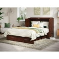 thumbnail image 2 of Pemberly Row Lit Escamotable Moderne Grand en Bois Massif avec Matelas, Noyer, 2 of 19
