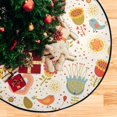 thumbnail image 4 of Fall Colorful Flower Christmas Tree Mats Waterproof Tree Skirt, Cute Butterfly Insect Xmas Tree Stand Tray Mat Floor Protector Pad for Holiday Party Decoration, 28.3", 4 of 6
