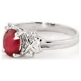 thumbnail image 2 of Galaxy Gold 14K White Gold 1.47 CT Natural Oval-Shaped Ruby and Diamonds Ring - July Birthstone - Passion & Protection - Sizes 5.5 to 11 - Fine Jewelry for Women, 2 of 4