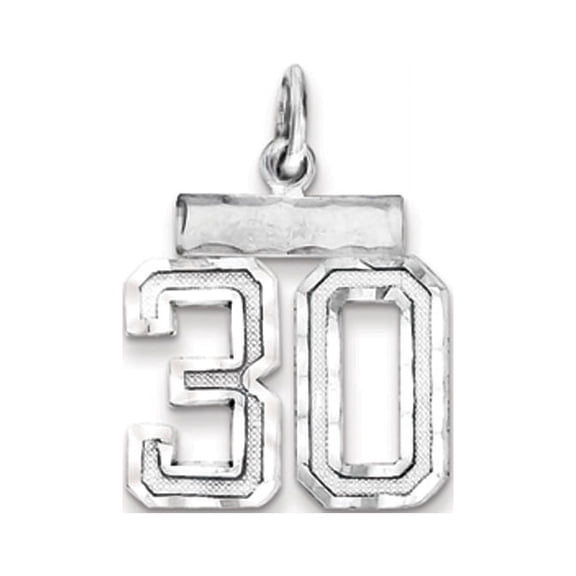 The Black Bow Sterling Silver, Varsity Collection, Small D/C Pendant, Number 30