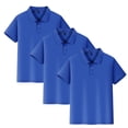 thumbnail image 2 of 3 Pack Kids Polos School Uniform Tops Boys Girls Casual Short Sleeve Summer Outdoor Sports T-Shirt Teen Kids Clothes Royal Blue,7-8 Years, 2 of 6