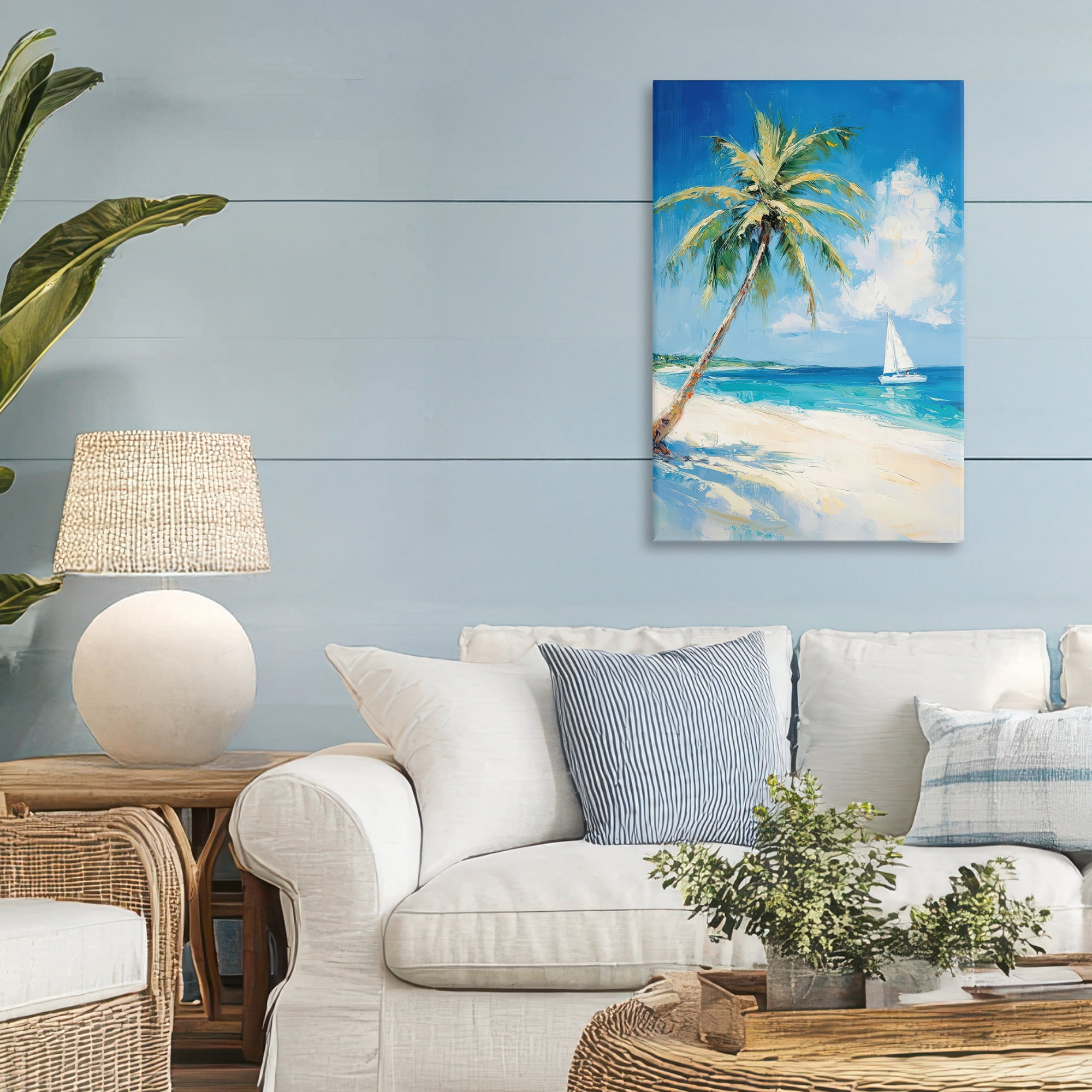 Stupell Industries White Clouds & Sails Canvas Wall Art, design by Petal Prints Design