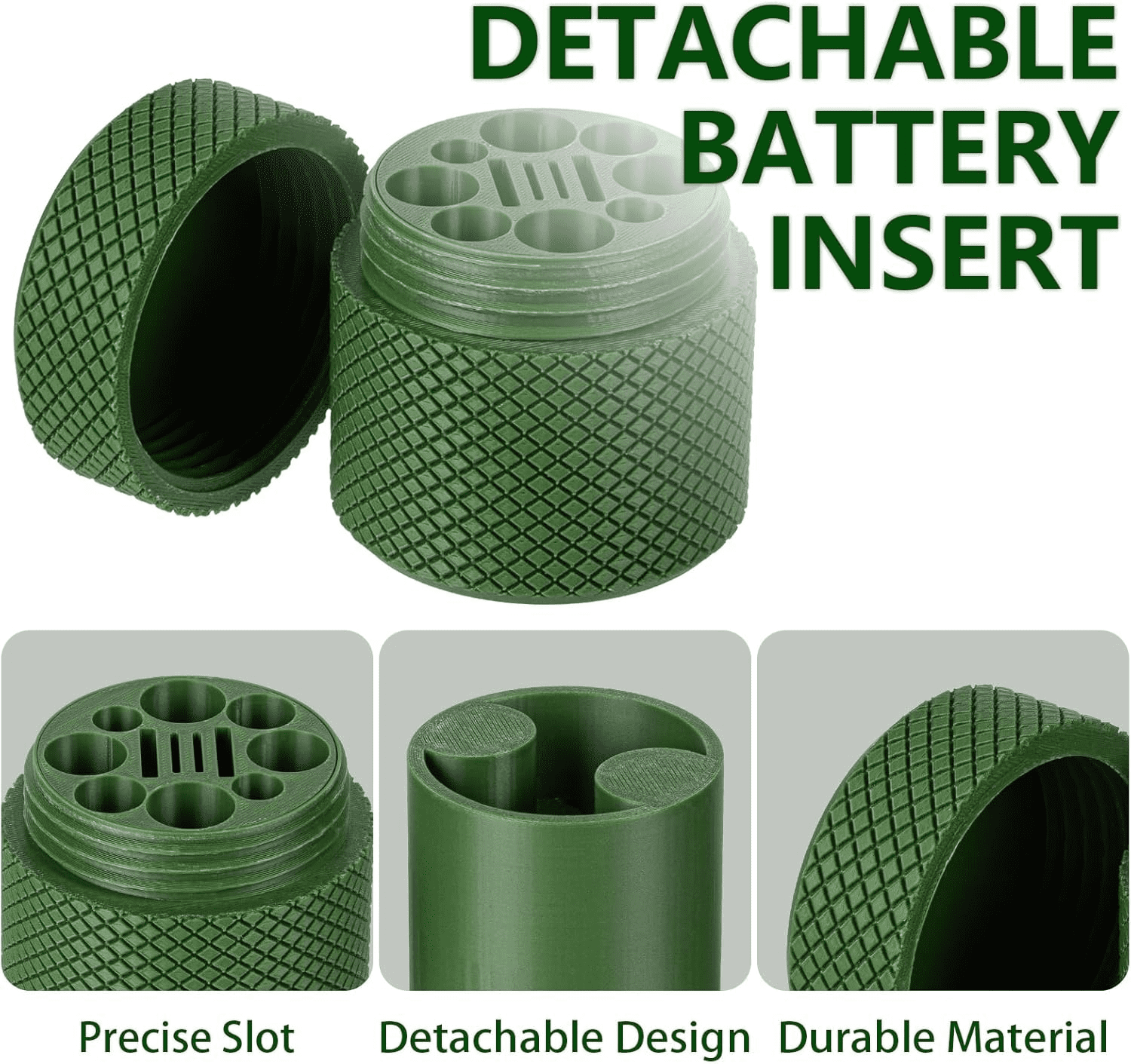 Waterproof Battery Storage Canister — Fits CR123A, CR2032/2016, CR1620/CR1632, AA & AAA | Removable Organizer with Hidden Compartment