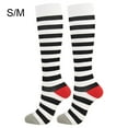 thumbnail image 1 of thinson Chaussettes de Compression 20-30mmhg Longueur Genou Bas de Sport pour Unisexe Course Cyclisme Blanc Noir P/M, 1 of 7