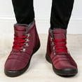 thumbnail image 5 of hopeusnice Women's Winter Boots Warm Plush Lined Waterproof Snow Boots Lace Up Ankle Booties Outdoor Comfortable Shoes Non-Slip Warm Sneakers Red 39, 5 of 7