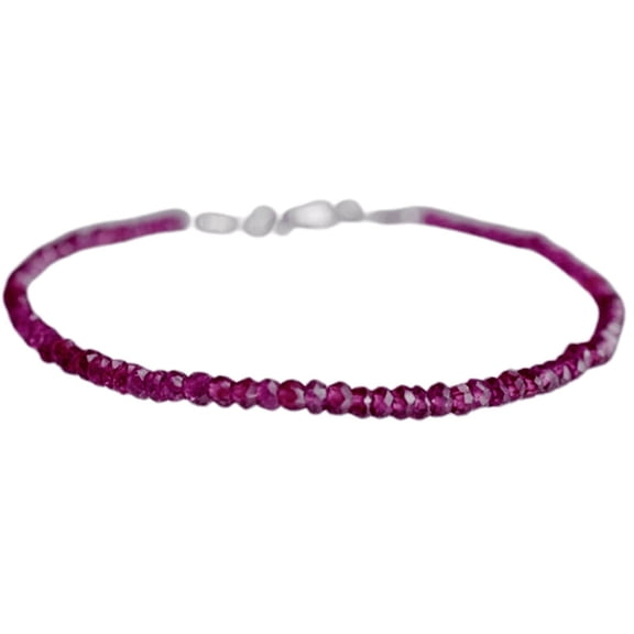 African Garnet 3mm Rondelle Shape Faceted Cut Beads Adjustable Silver Plated Clasp Bracelet for men, women, unisex. Link Chain Stacking Bracelet.|LINK_00037