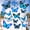 Black, Blue, variant on PETGLE 20 Pcs 3D Large Butterfly Decoration 3 Size 12" 10" 5" 2 Layer Giant Paper Butterfly Stickers for Wedding Birthday Party Baby Shower Home Wall Decor (Multicolor)
