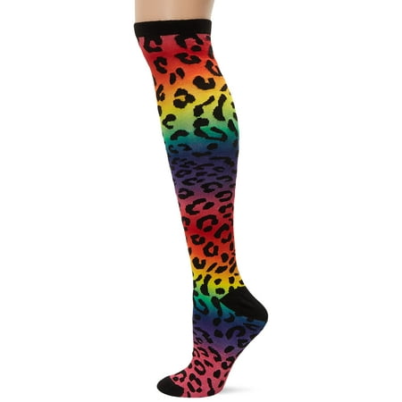

K. Bell Socks Women s Novelty Knee High Socks Gradient Leopard Knee (Black) Shoe Size: 4-10 (KBWF20N001-01)