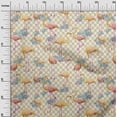 thumbnail image 3 of oneOone Silk Tabby Yellow Fabric Check & Toucan Sewing Craft Projects Fabric Prints By Yard 42 Inch Wide, 3 of 4