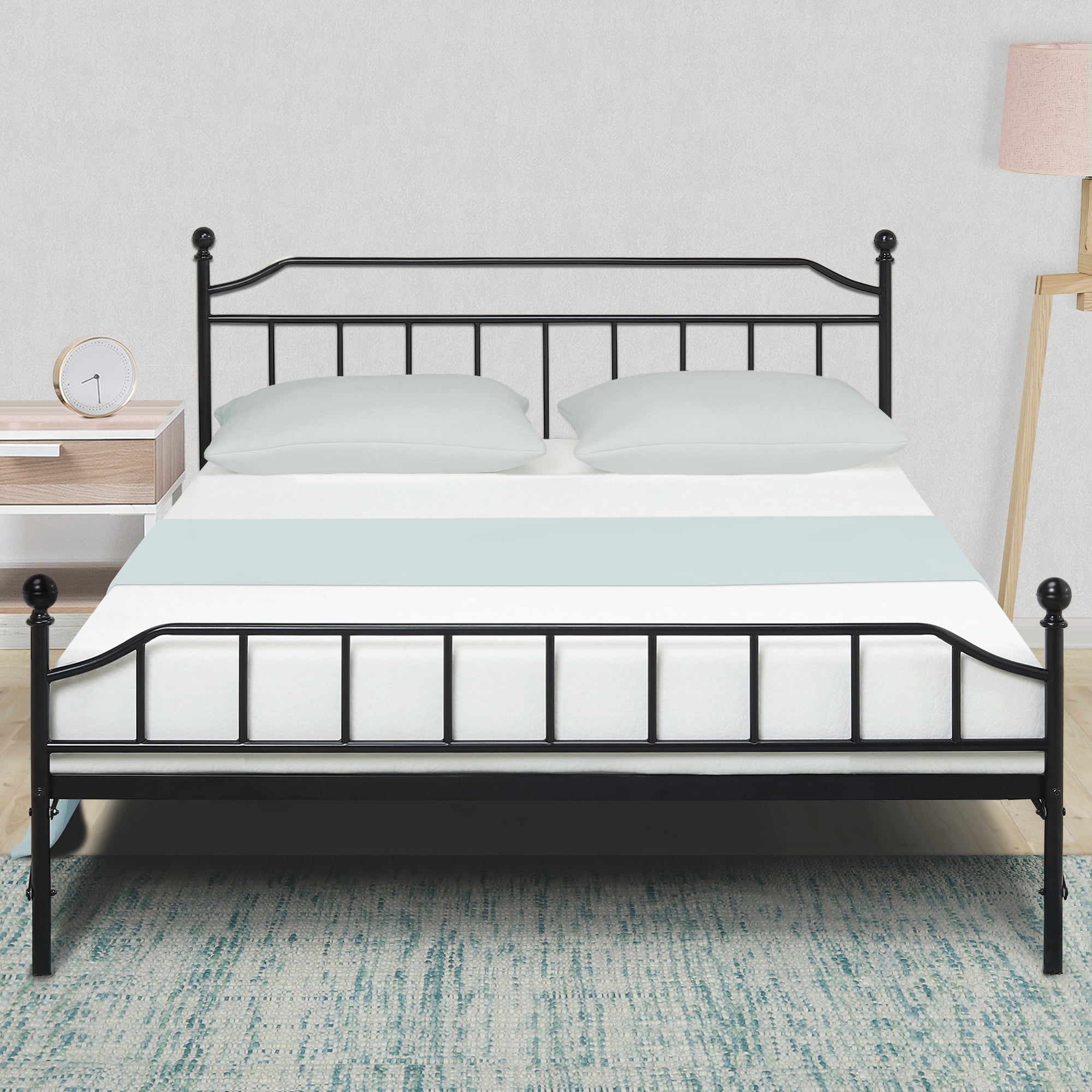 Best Price Mattress Roxbury Twin Modern Steel Platform Bed, Black