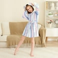 thumbnail image 3 of FORMRS Niños Bathrobe Unisex Hooded Robe Soft Plush Pajamas Sleepwear, Size 7-9T, Abstract Pink, 3 of 7