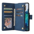 thumbnail image 6 of Cowithday Phone Case for Samsung Galaxy S21 Ultra, Galaxy S21 Ultra Wallet Case with Zipper for Women Men, PU Leather Magnetic Flip Kickstand Closure Wrist Strap Zipper Card Holder Cases, Blue, 6 of 8