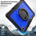 thumbnail image 3 of Case for Samsung Galaxy Tab S11 Ultra 14.6 inch 2025, 360 Rotating Stand Handle Pencil Holder Shoulder Strap Heavy Duty Shockproof Cover, Dark Blue PC, 3 of 7