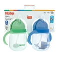 thumbnail image 2 of Nuby's Clik-It 2-Handle Silicone Trainer Cup with Weighted Straw for Toddlers, ages 12 months+, Blue/Green, 2 Pack, 2 of 8