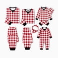 thumbnail image 1 of Conjuntos de pijamas navideños a juego para toda la familia, cuadros rojos y blancos, con cordón y bolsillos, 1 of 5
