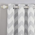 thumbnail image 4 of Efavormart 2 Panels White/Silver Polyester Chevron Design Thermal Insulated Blackout Room Darkening Grommet Top Curtain 52"x84", 4 of 9