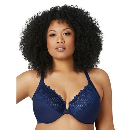 

Glamorise Full Figure Plus Size Front-Closure T-Back WonderWire Bra Underwire #1246