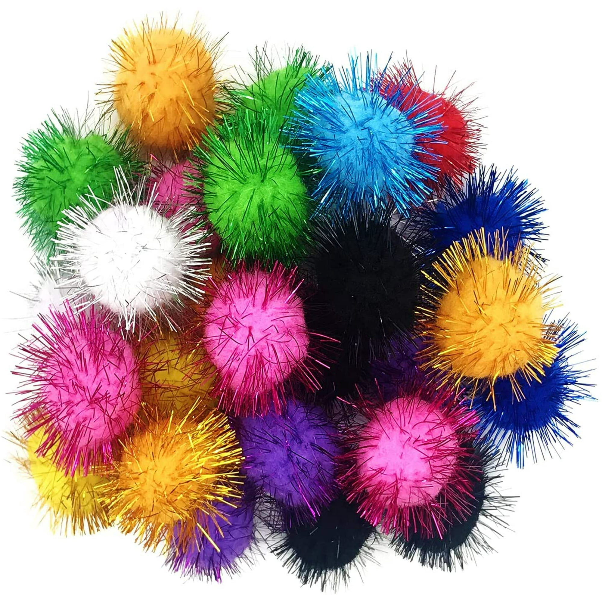 Glitter pom pom balls for cats discount