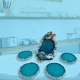 thumbnail image 7 of Nautical Coaster Set with Turtle and Ocean Wave Design - Beach House-Inspired Kitchen and Dining Room Accents and Accessories - Coastal Table Decor -, 7 of 7