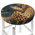 thumbnail image 3 of Qekee Leopard Reading Tarot Cards Print Velvet Round Bar Stool Seat Cover, Soft Foam Cushioned Protector with Non-Slip Backing for Kitchen, Office & Restaurant Chairs-14 inch, 3 of 7