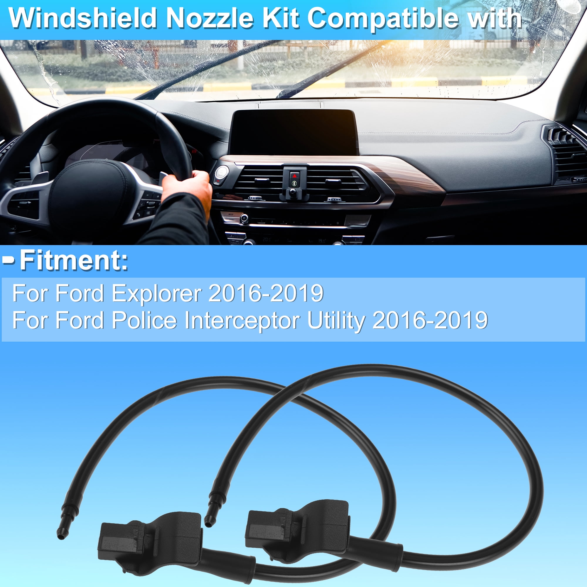 Unique Bargains FB5Z17603A Windshield Washer Nozzle Kit for Ford Explorer Pack of 1