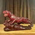 thumbnail image 2 of Rosewood carved tiger sculpture, one of the twelve zodiac animal figurines, perfect for living room home decorations or as a gift., 2 of 3