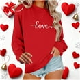 thumbnail image 4 of Felirenzacia Women’s Valentine Holiday Sweatshirt, Cute Heart and Love Print Top, Red,L, 4 of 7