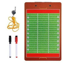 Football Coaches Dry Erase Clipboard ‚Äì Double Sided Lineup Board Bundled with Whistle and Dry Erase Markers