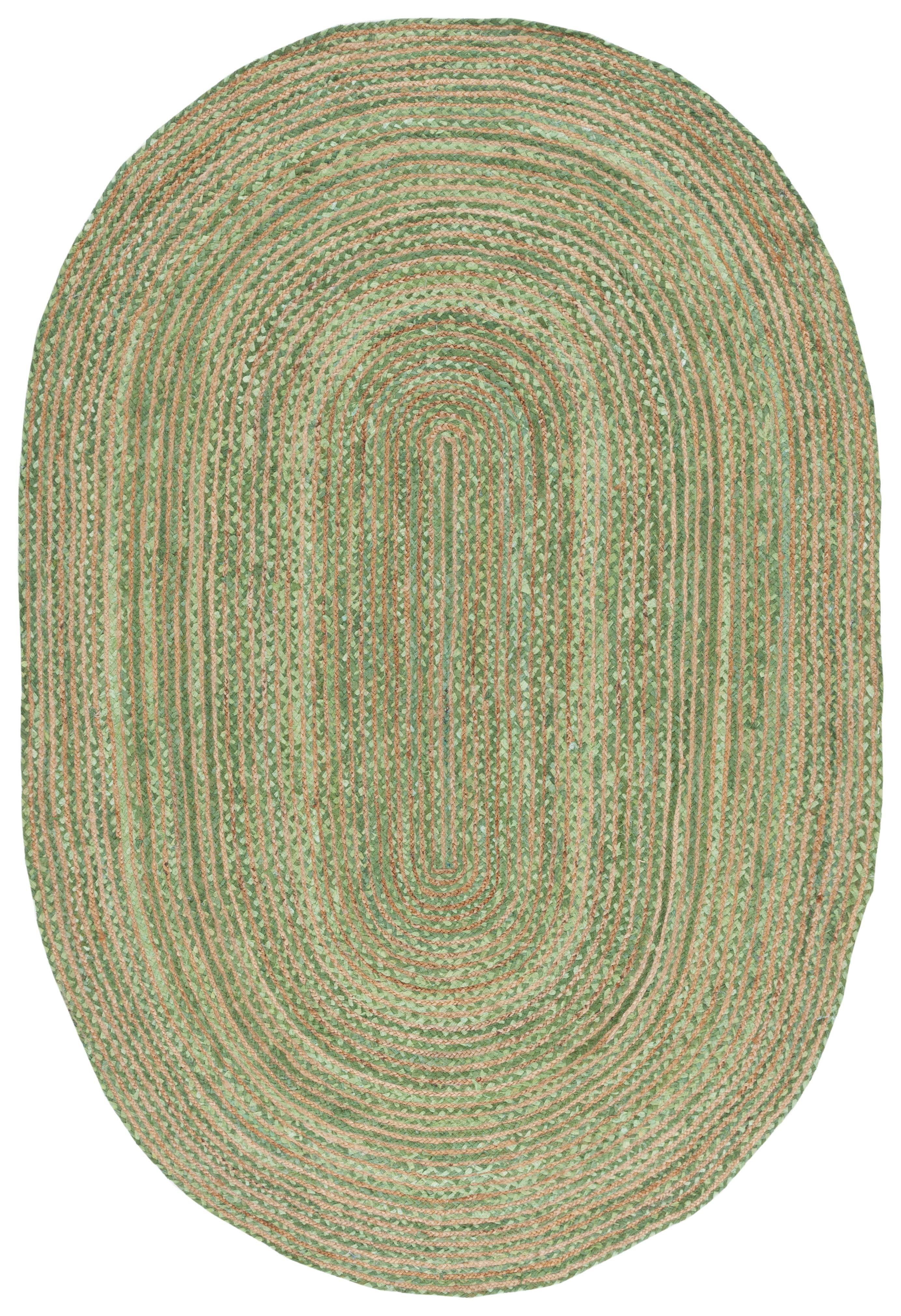 Safavieh Cape Cod Miah Geometric Area Rug, Green/Natural, 5' x 8' Oval