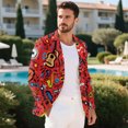 thumbnail image 4 of HELLHERO Musical Instrument Pattern Lightweight Men's Suit Jacket, Solid Polyester Blazer for Summer Office, 4 of 8