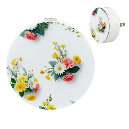 

YZUOUZY Lamp for Bedroom LED Lamp Bedside Lamps Set of 2 Yellow Floral Rose Flower Gray Leaf