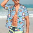 thumbnail image 5 of KLL Men's Hawaiian Shirt Short Sleeve Button Down Beach Shirts-Gnome Pool Party, 5 of 5