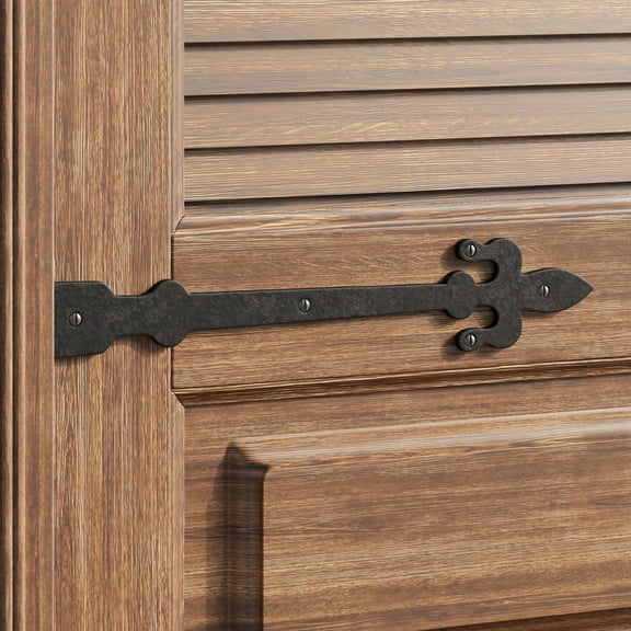 12" Decorative Dummy Strap Hinge Garages Gates Doors Fleur De Lis Antique Reproduction Design Renovators Supply