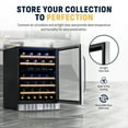 thumbnail image 3 of Newair 24 inch 46 Bottle Wine Cooler Refrigerator, Built-in Dual Zone Wine Fridge in Stainless Steel, 3 of 15