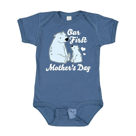 Inktastic Our First Mothers Day with Polar Bears Boys or Girls Baby Bodysuit