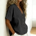 thumbnail image 5 of Kelon Short Sleeve Womens Linen Cotton Tops Vacation Casual Outfits Blouses Dressy Casual Summer Outfits 2026, 5 of 7