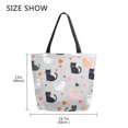 thumbnail image 5 of FORMRS Womens Canvas Tote Bag with Zipper Inner Pocket Shoulder Handbag, Gray Cartoon Pattern, 5 of 7