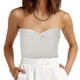thumbnail image 2 of Top corto sin tirantes para mujer Sexy con cuello de corazón acanalado de punto con nudo retorcido en la parte delantera sin mangas Pompotops hkajfhjk473952, 2 of 8
