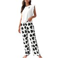 thumbnail image 2 of Njagoc3 Women's Short Sleeve Floral Print Pajama Set - Patterned, Feminine Style, Summer & Sleep Wear, 2 of 5