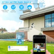 {100% Wire-Free Wireless Solar Cameras} 2-Way Audio PIR Detection Dual Antennas Outdoor Wireless Surveillance Camera System 1600P WiFi Battery Surveillance Video by OOSSXX